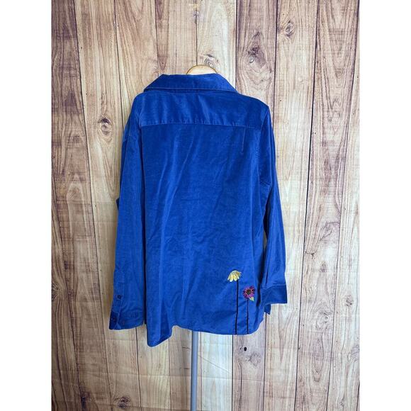 Vintage The Quaker Factory Velour Embroidered Button Up Shirt Women's Size 1X - Picture 6 of 6
